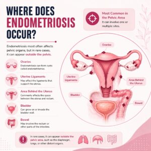 Dr. Priyadatt Patel explaining endometriosis locations to a patient at Balaji Horizon.