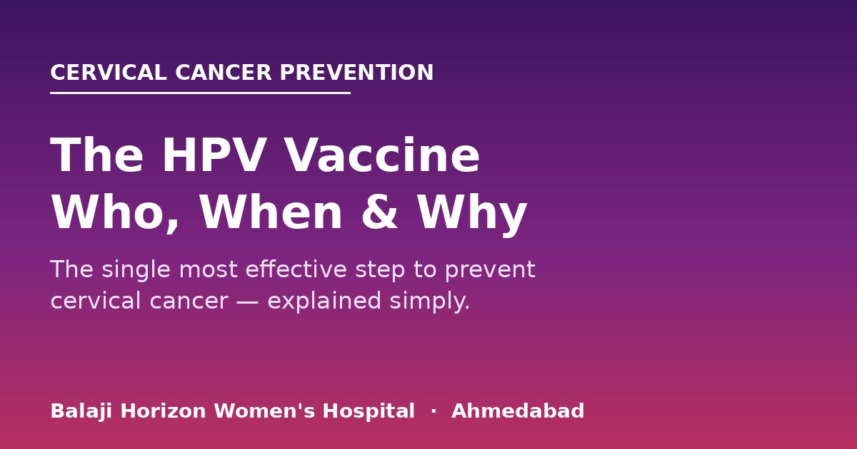 The HPV Vaccine: Who Should Get It, When, and Why — Balaji Horizon Women's Hospital, Ahmedabad
